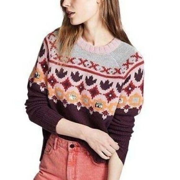 Cinq a Sept Gianni Sequin Fair Isle Sweater - Picture 13 of 16